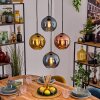 Koyoto Hanglamp, Kogellampje, Hanglamp Blauw, Goud, Koperkleurig, 4-lichts