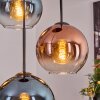 Koyoto Hanglamp, Kogellampje, Hanglamp Blauw, Goud, Duidelijk, Koperkleurig, 4-lichts