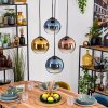 Koyoto Hanglamp, Kogellampje, Hanglamp Blauw, Goud, Duidelijk, Koperkleurig, 4-lichts