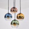Koyoto Hanglamp, Kogellampje, Hanglamp Blauw, Goud, Groen, Duidelijk, Koperkleurig, 4-lichts