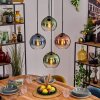 Koyoto Hanglamp, Kogellampje, Hanglamp Blauw, Groen, Duidelijk, Koperkleurig, 4-lichts