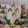 Koyoto Hanglamp, Kogellampje, Hanglamp Blauw, Groen, Duidelijk, Koperkleurig, 4-lichts