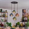 Koyoto Hanglamp, Kogellampje, Hanglamp Blauw, Groen, Duidelijk, Koperkleurig, 4-lichts