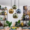 Koyoto Hanglamp, Kogellampje, Hanglamp Blauw, Goud, Groen, 4-lichts
