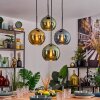 Koyoto Hanglamp, Kogellampje, Hanglamp Blauw, Goud, Groen, 4-lichts