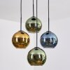 Koyoto Hanglamp, Kogellampje, Hanglamp Blauw, Goud, Groen, 4-lichts