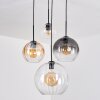 Koyoto Hanglamp, Kogellampje, Hanglamp Amber, Duidelijk, Rookkleurig, 4-lichts