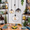 Koyoto Hanglamp, Kogellampje, Hanglamp Amber, Duidelijk, Rookkleurig, 4-lichts