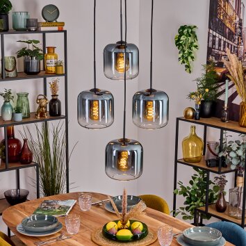 Lauden Hanglamp, Kogellampje, Hanglamp Blauw, Duidelijk, 4-lichts