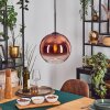 Koyoto Hanglamp, Kogellampje, Hanglamp Duidelijk, Koperkleurig, 1-licht