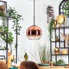 Koyoto Hanglamp, Kogellampje, Hanglamp Duidelijk, Koperkleurig, 1-licht
