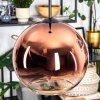 Koyoto Hanglamp, Kogellampje, Hanglamp Duidelijk, Koperkleurig, 1-licht