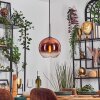 Koyoto Hanglamp, Kogellampje, Hanglamp Duidelijk, Koperkleurig, 1-licht