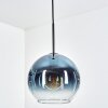 Koyoto Hanglamp, Kogellampje, Hanglamp Blauw, Duidelijk, 1-licht