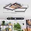 Rivano Plafondlamp LED Chroom, houtlook, Zwart, 1-licht