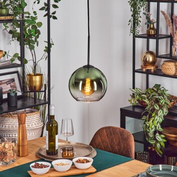 Koyoto Hanglamp, Kogellampje, Hanglamp Groen, Duidelijk, 1-licht