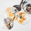 Gastor Plafondlamp, Kogellampje Amber, Duidelijk, Rookkleurig, 4-lichts