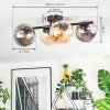 Gastor Plafondlamp, Kogellampje Amber, Duidelijk, Rookkleurig, 4-lichts
