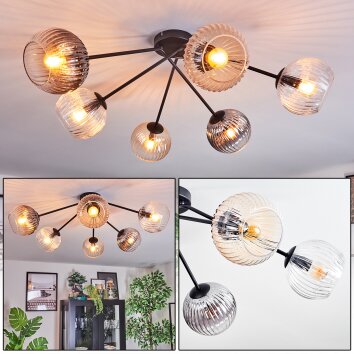 Koyoto Plafondlamp, Kogellampje 77.5 cm Amber, Duidelijk, Rookkleurig, 6-lichts