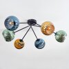 Koyoto Plafondlamp, Kogellampje 77.5 cm Blauw, Goud, Groen, 6-lichts