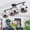 Ripoll Plafondlamp, Kogellampje Chroom, Rookkleurig, 4-lichts