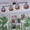 Ripoll Plafondlamp, Kogellampje Chroom, Rookkleurig, 4-lichts