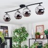 Ripoll Plafondlamp, Kogellampje Chroom, Rookkleurig, 4-lichts