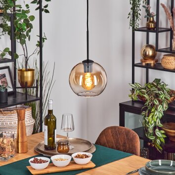 Koyoto Hanglamp, Kogellampje, Hanglamp Amber, Duidelijk, 1-licht