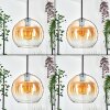 Koyoto Hanglamp, Kogellampje, Hanglamp 25 cm Amber, Duidelijk, 1-licht