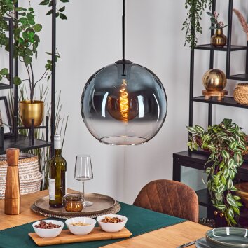 Koyoto Hanglamp, Kogellampje, Hanglamp 30 cm Blauw, Duidelijk, 1-licht