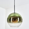Koyoto Hanglamp, Kogellampje, Hanglamp 30 cm Groen, Duidelijk, 1-licht