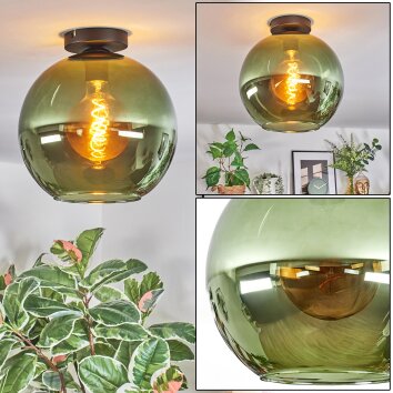 Koyoto Plafondlamp, Kogellampje Groen, 1-licht