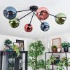 Koyoto Plafondlamp, Kogellampje 77.5 cm Blauw, Groen, Koperkleurig, 6-lichts