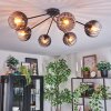 Koyoto Plafondlamp, Kogellampje 77.5 cm Duidelijk, Rookkleurig, 6-lichts