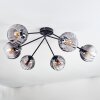 Koyoto Plafondlamp, Kogellampje 77.5 cm Duidelijk, Rookkleurig, 6-lichts