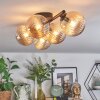 Chehalis Plafondlamp, Kogellampje Amber, 5-lichts