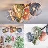 Chehalis Plafondlamp, Kogellampje Blauw, Groen, Duidelijk, Koperkleurig, 5-lichts