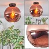 Koyoto Plafondlamp, Kogellampje Koperkleurig, 1-licht