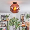 Koyoto Plafondlamp, Kogellampje Koperkleurig, 1-licht