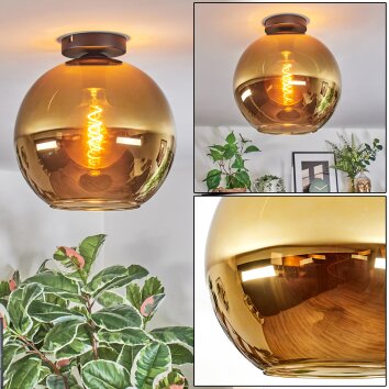 Koyoto Plafondlamp, Kogellampje Goud, 1-licht