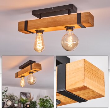 Sernadelo Plafondlamp Natuurlijke kleuren, Zwart, 2-lichts