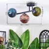 Chehalis Plafondlamp, Kogellampje Blauw, Groen, Koperkleurig, 3-lichts