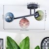 Chehalis Plafondlamp, Kogellampje Blauw, Groen, Duidelijk, Koperkleurig, 3-lichts