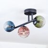 Chehalis Plafondlamp, Kogellampje Blauw, Groen, Duidelijk, Koperkleurig, 3-lichts