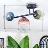 Chehalis Plafondlamp, Kogellampje Blauw, Groen, Duidelijk, Koperkleurig, 3-lichts