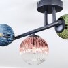 Chehalis Plafondlamp, Kogellampje Blauw, Groen, Duidelijk, Koperkleurig, 3-lichts