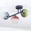 Chehalis Plafondlamp, Kogellampje Blauw, Groen, Duidelijk, Koperkleurig, 3-lichts