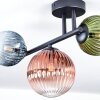 Chehalis Plafondlamp, Kogellampje Blauw, Groen, Duidelijk, Koperkleurig, 3-lichts