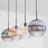 Koyoto Hanglamp, Kogellampje, Hanglamp Amber, Duidelijk, Rookkleurig, 4-lichts