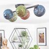 Chehalis Plafondlamp, Kogellampje Blauw, Groen, Koperkleurig, 5-lichts